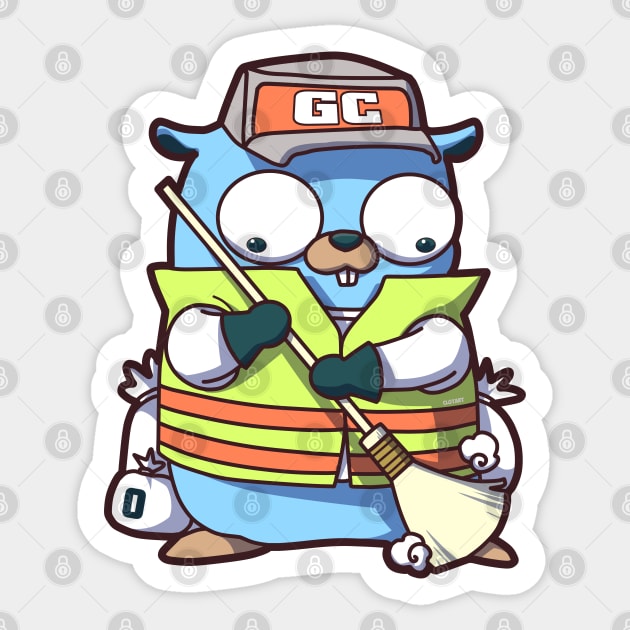 Golang Garbage Collector Sticker by clgtart